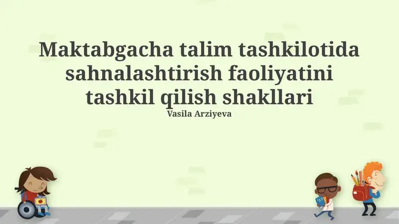 Teatrlashtirilgan o'yinlar va spektakllarni tayyorlash va o'tkazish metodikasi