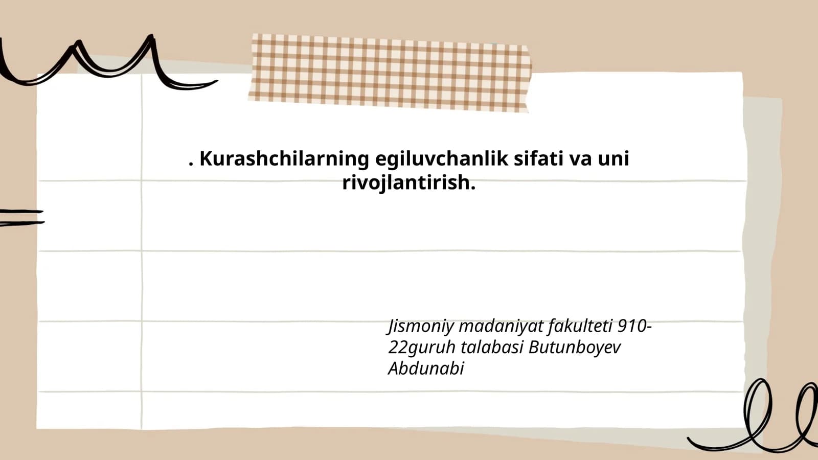 Egiluvchanlikning mohiyati va ahamiyati kurashda