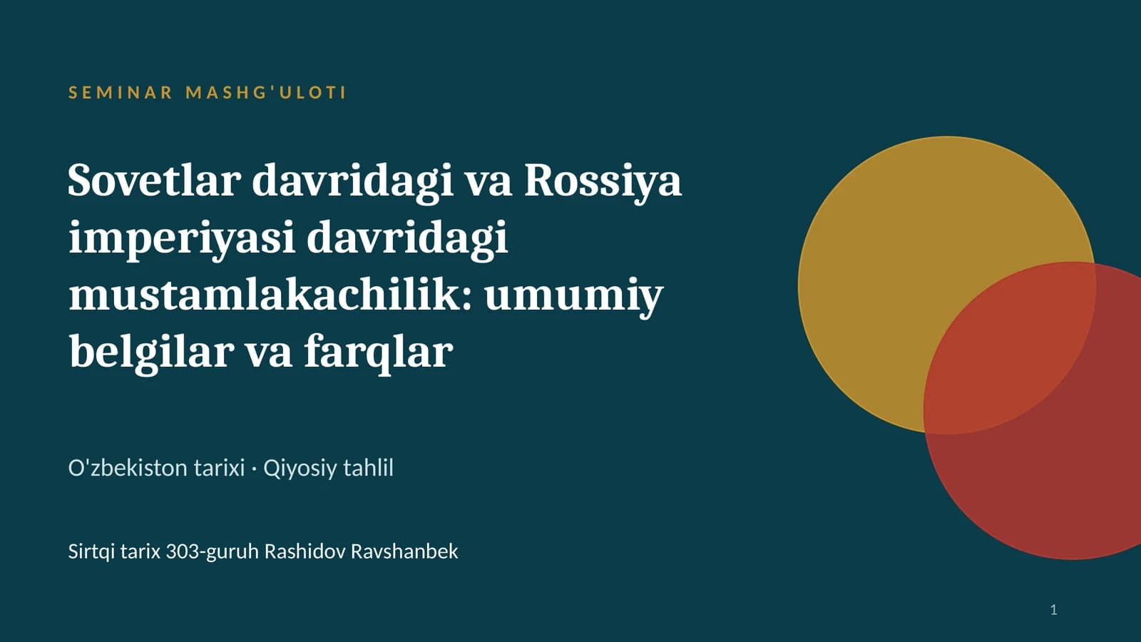 SEMINAR MASHG'ULOTI
