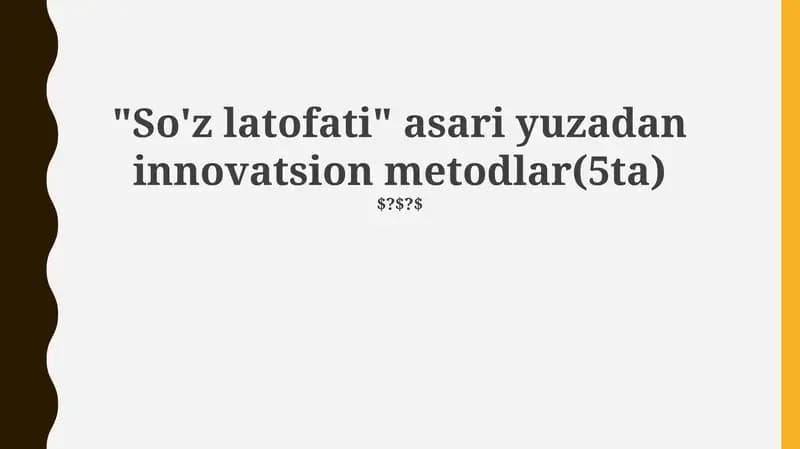 "So'z latofati"