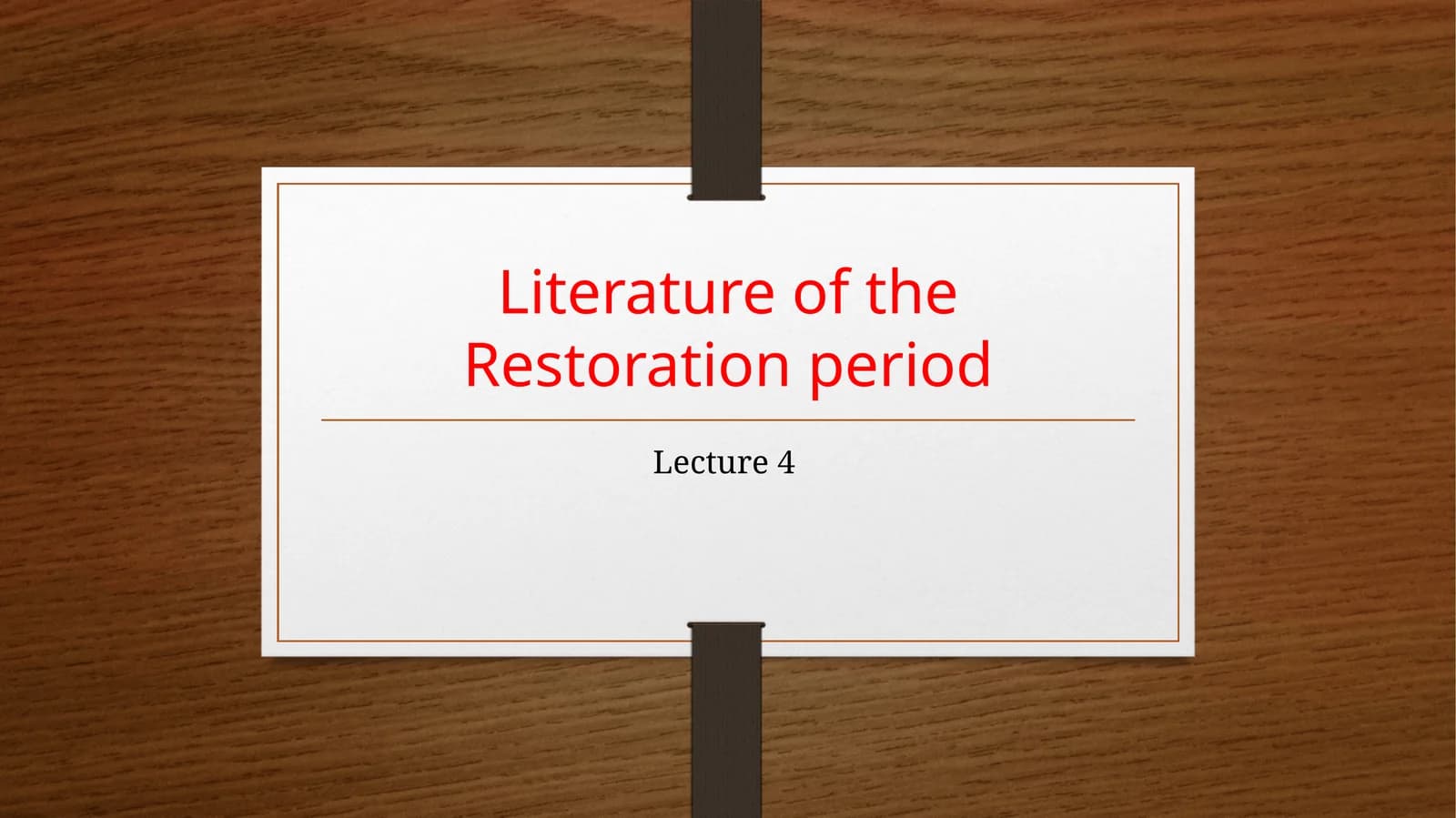 Literature of the Restoration period