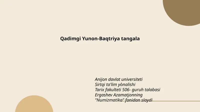 Qadimgi Yunon-Baqtriya tangala