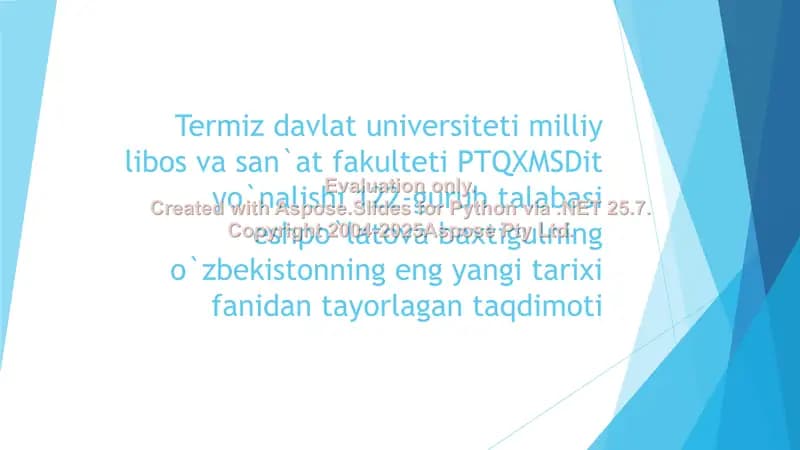 O‘zbekistonda Demokratik fuqorolik jamiyatini asoslarining shakllaninishi amalga oshirilayotgan siyosiy islohatlar
