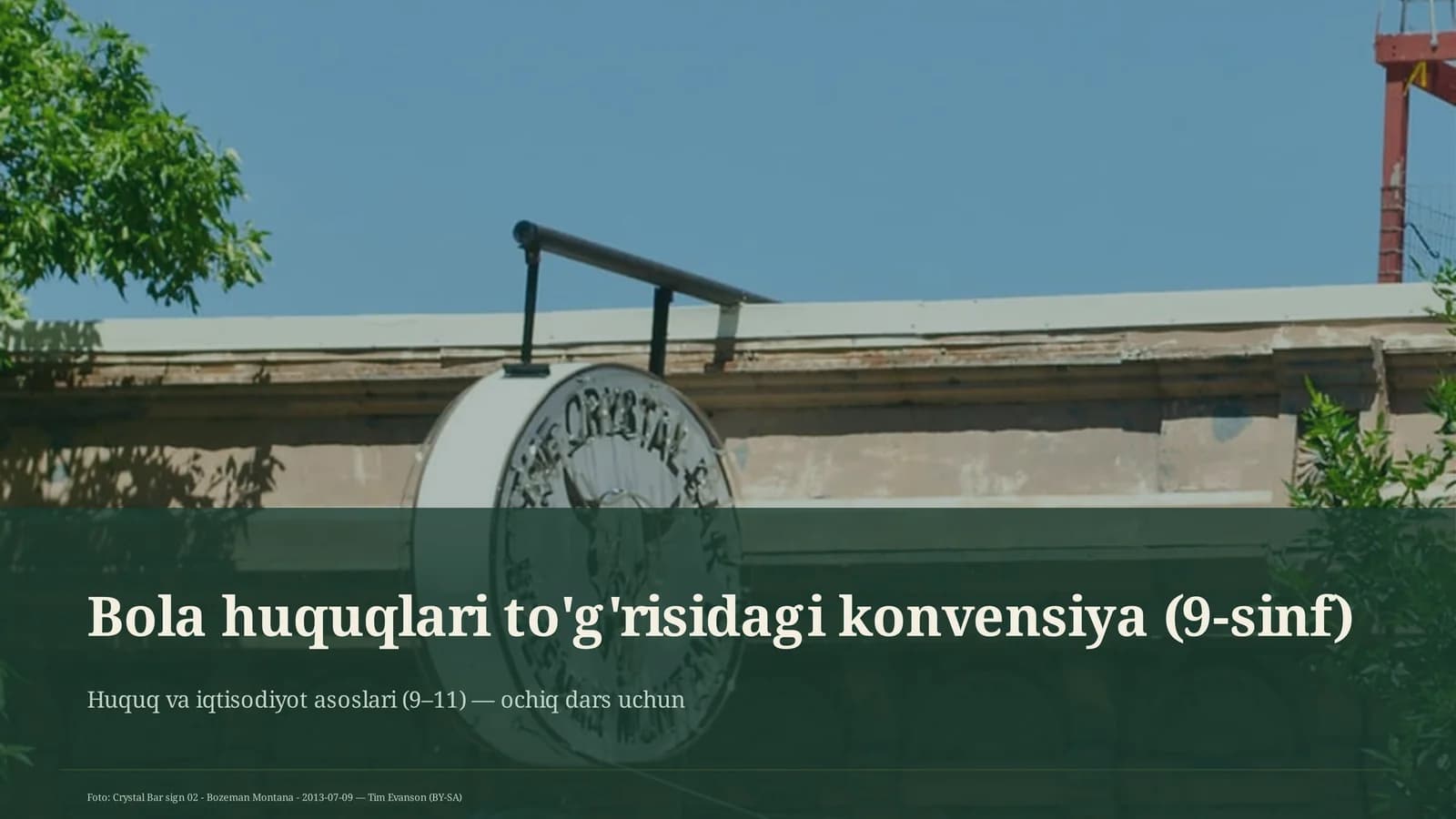 Huquq va iqtisodiyot asoslari (9– 11) — ochiq dars uchun