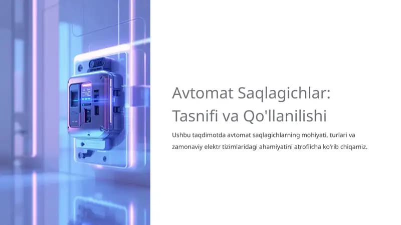 Tasnif va Qo'llanilishi