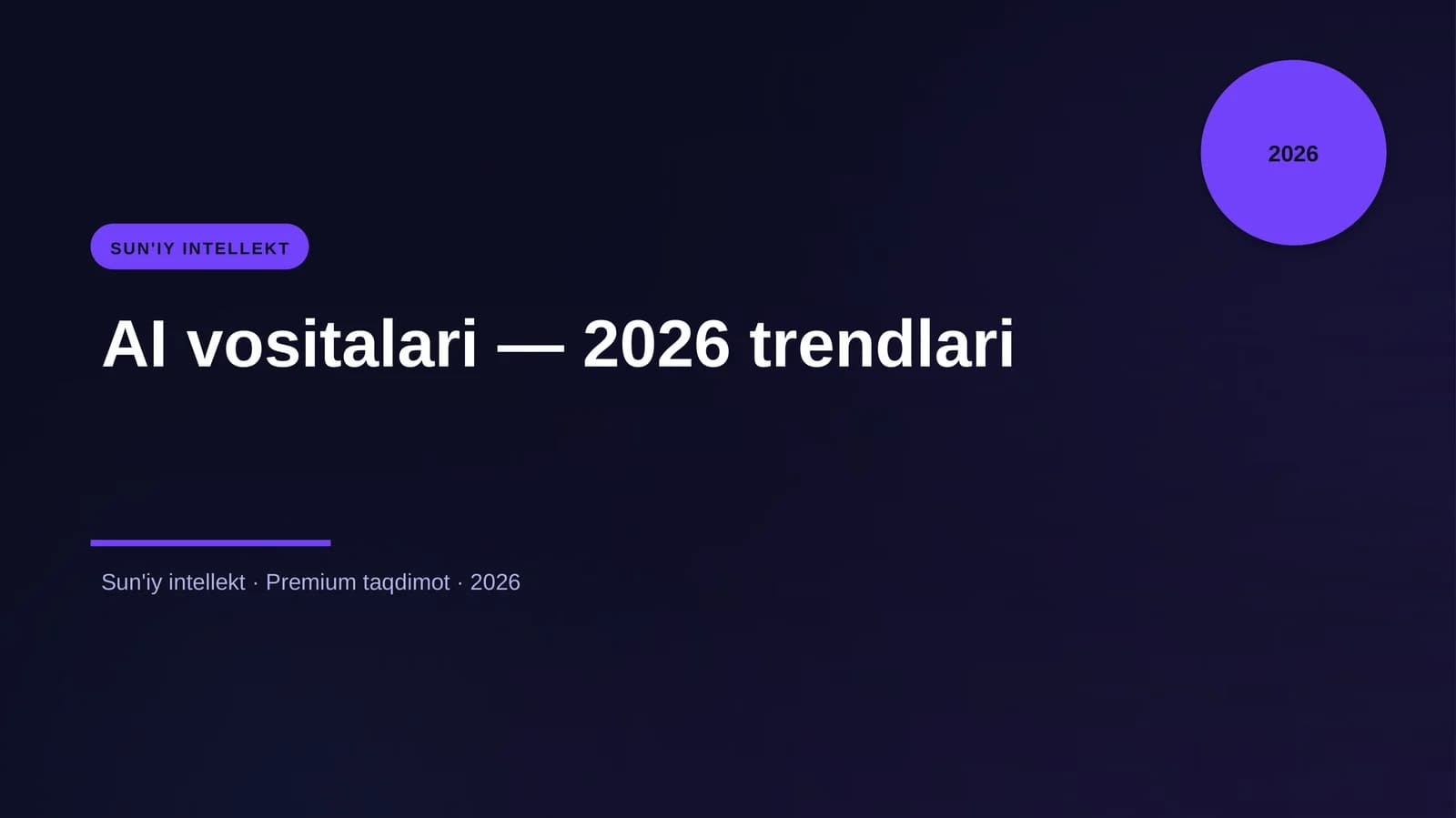 AI vositalari — 2026 trendlari