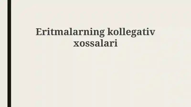 Eritmalarning kolligativ xossalari