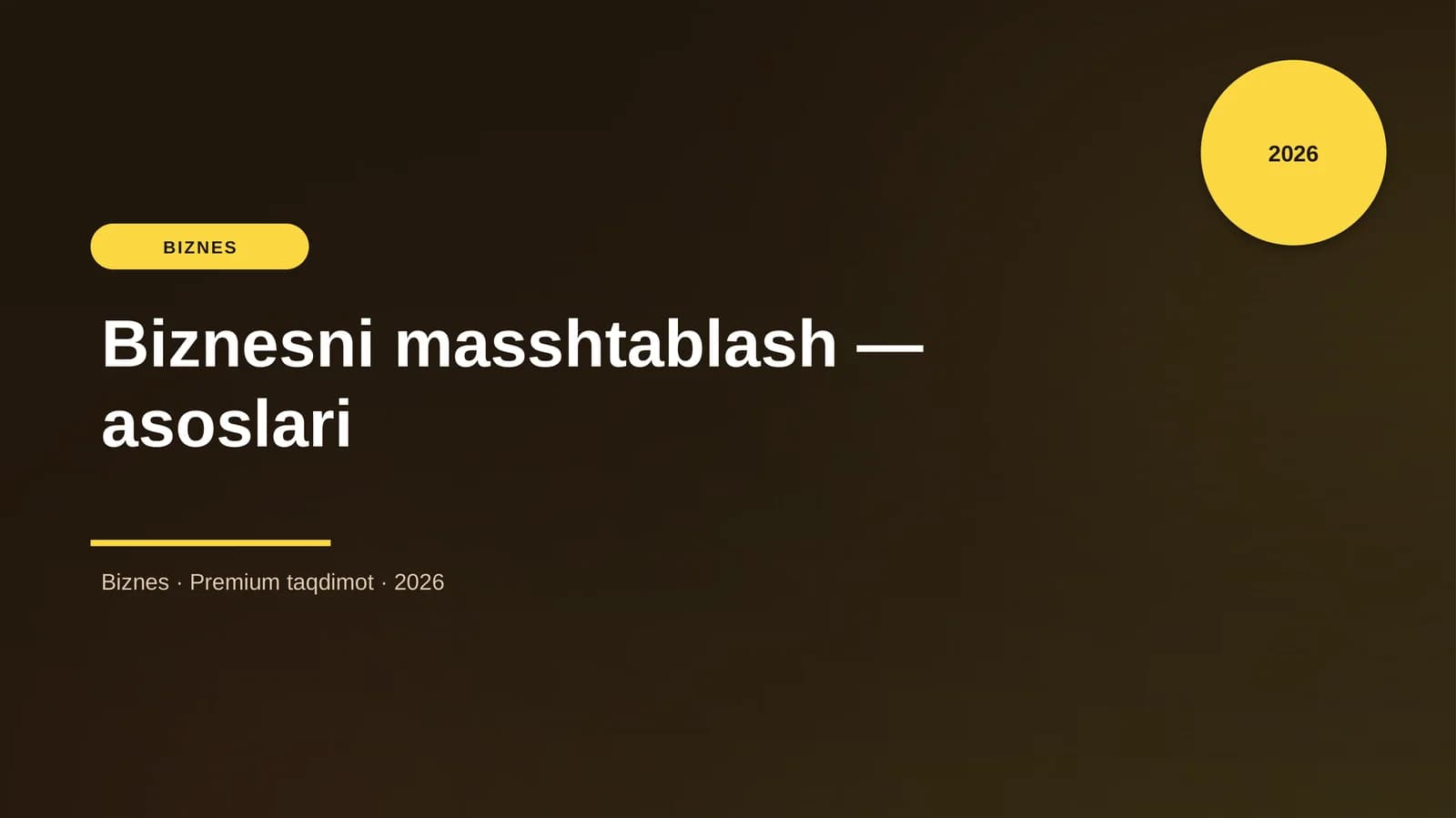 Biznesni masshtablash — asoslari