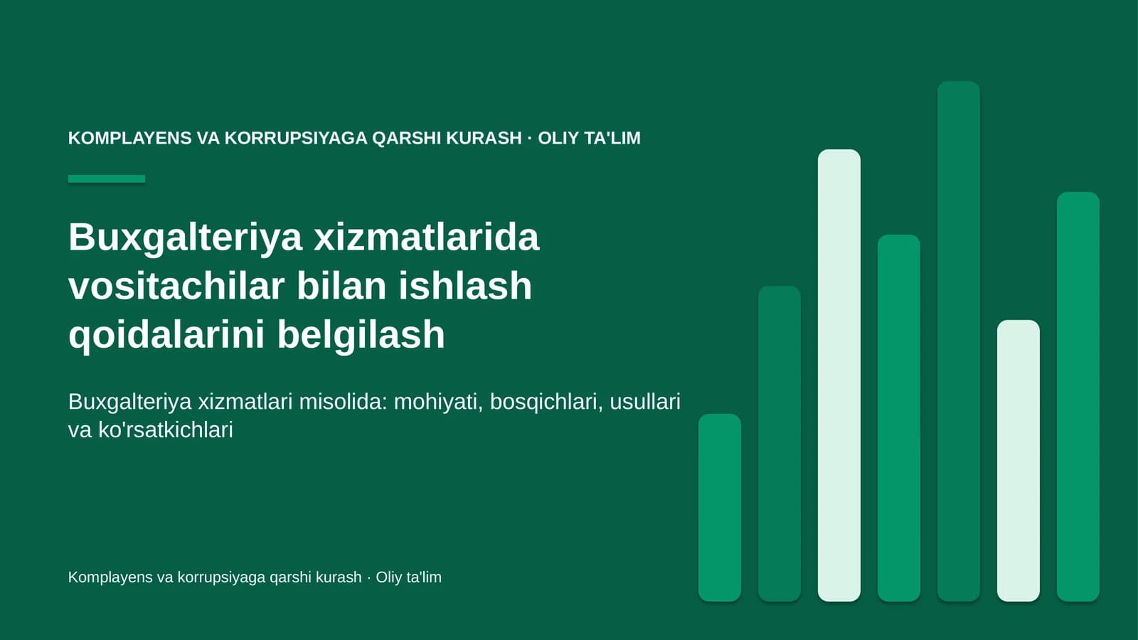 Komplayens va korrupsiyaga qarshi kurash · Oliy ta'lim