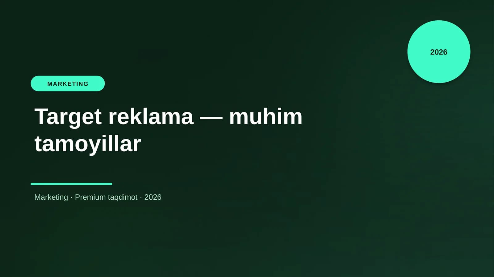 Target reklama — muhim tamoyillar