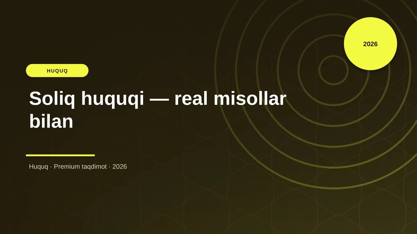 Soliq huquqi — real misollar bilan