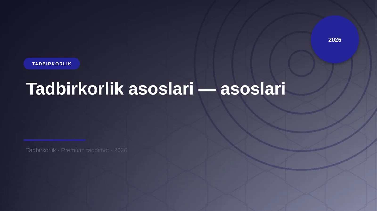 Tadbirkorlik asoslari