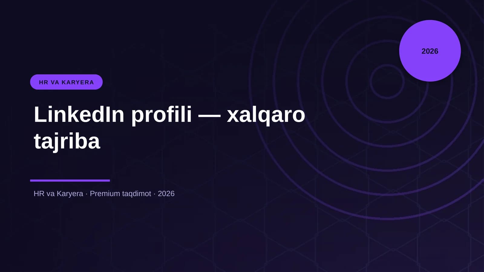 LinkedIn profili — xalqaro tajriba
