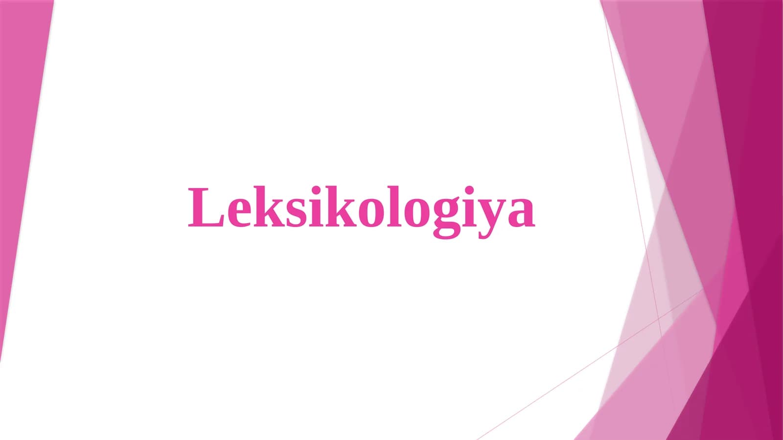 Leksikologiya