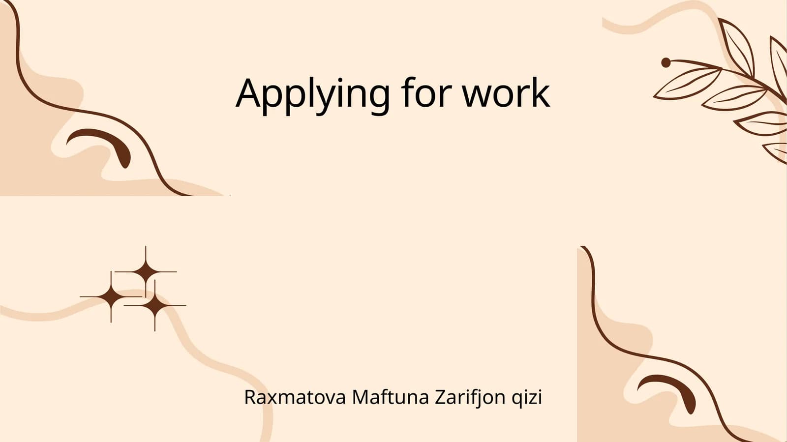 Applying for work