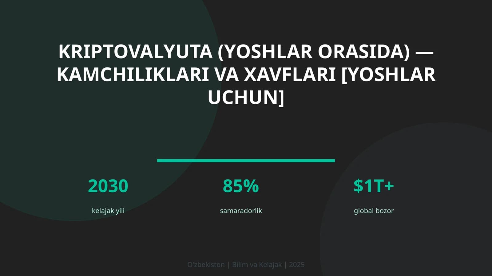 Kriptovalyuta (yoshlar orasida) — kamchiliklari va xavflari [yoshlar uchun]