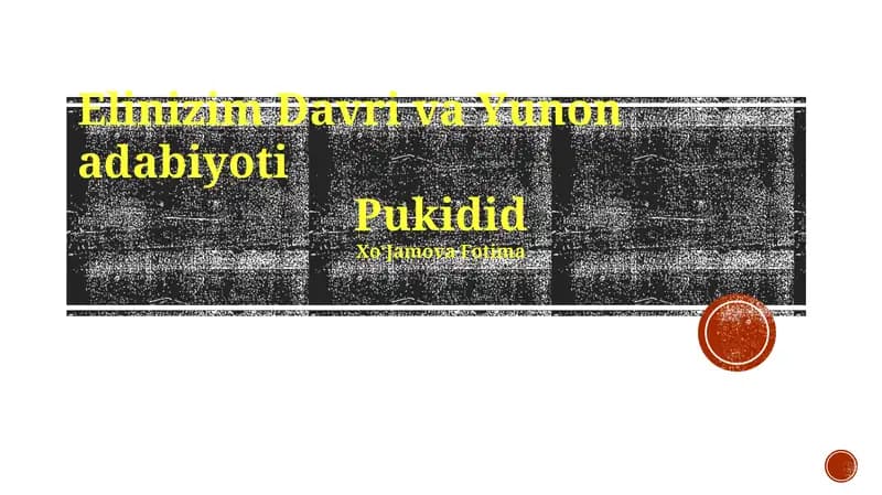 Elinizim Davri va Yunon adabiyoti