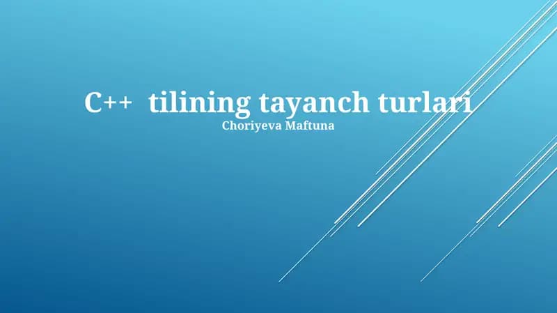 C++ tilining tayanch turlari