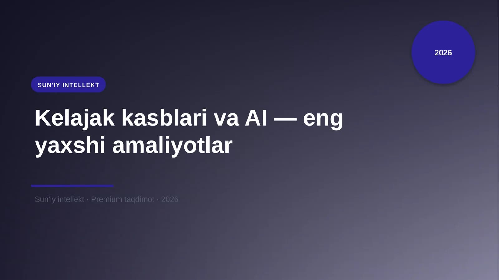 Kelajak kasblari va AI — eng yaxshi amaliyotlar