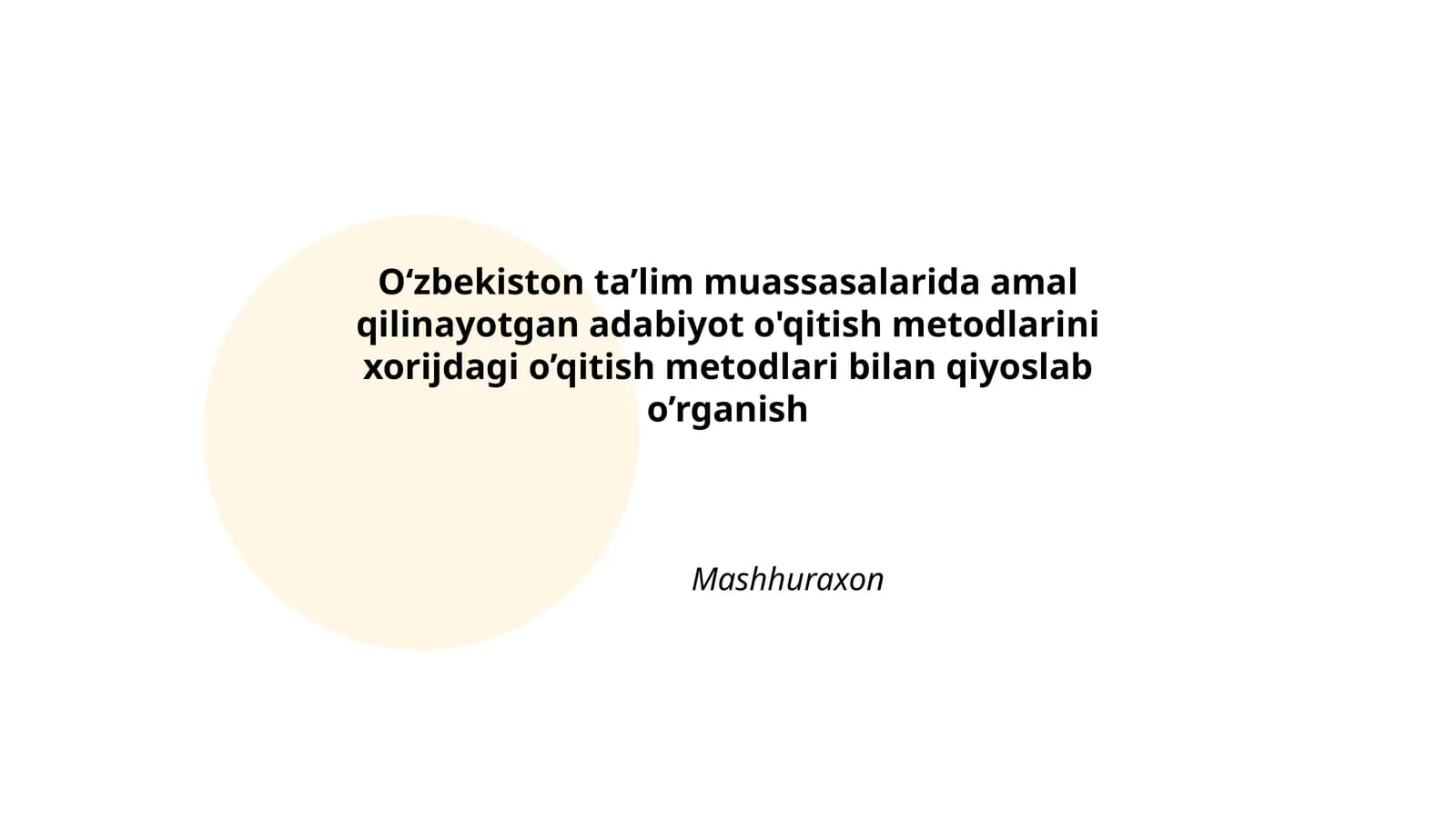 O‘zbekistonda adabiyot ta'limida interaktiv metodlar