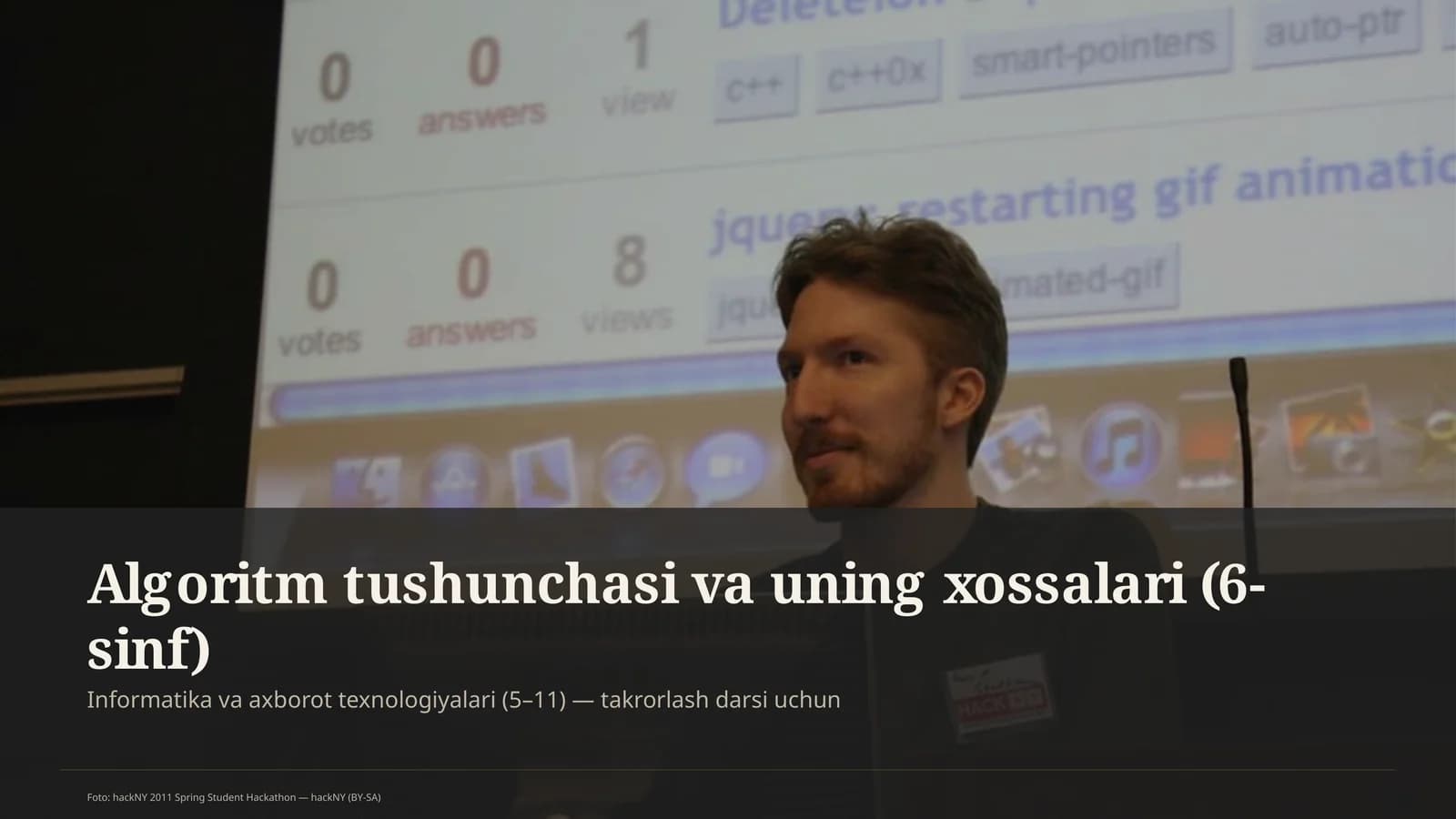 Algoritm tushunchasi va uning xossalari (6-sinf)