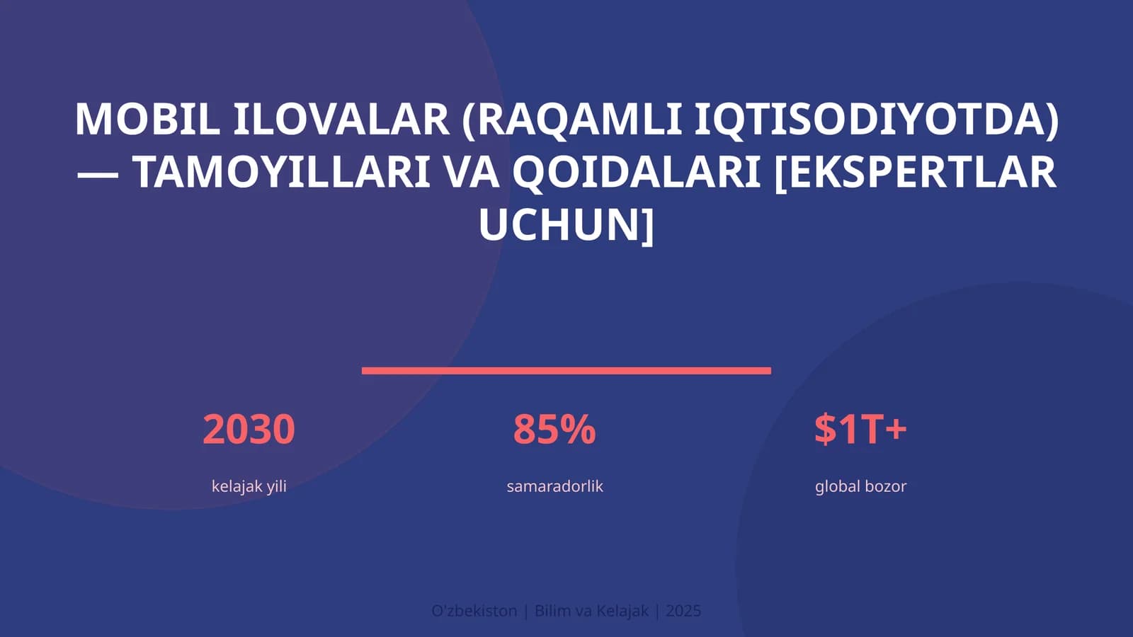 MOBIL ILOVALAR (RAQAMLI IQTISODIYOTDA) — TAMOYILLARI VA QOIDALARI [EKSPERTLAR UCHUN]