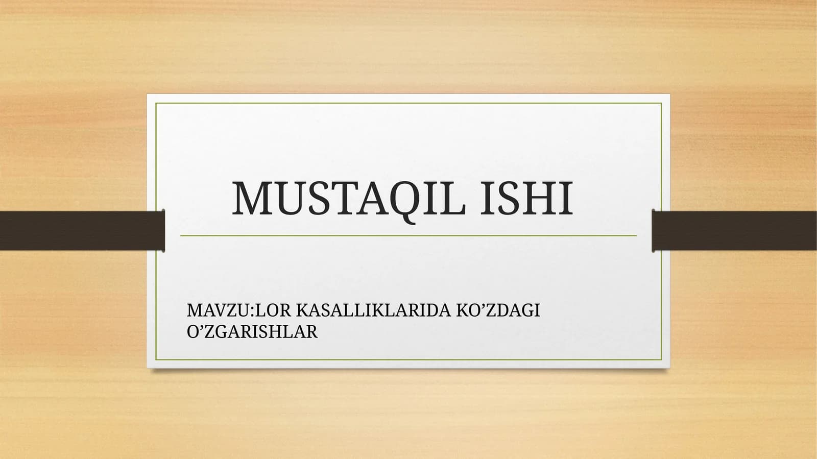 LOR KASALLIKLARIDA KO’ZDAGI O’ZGARISHLAR