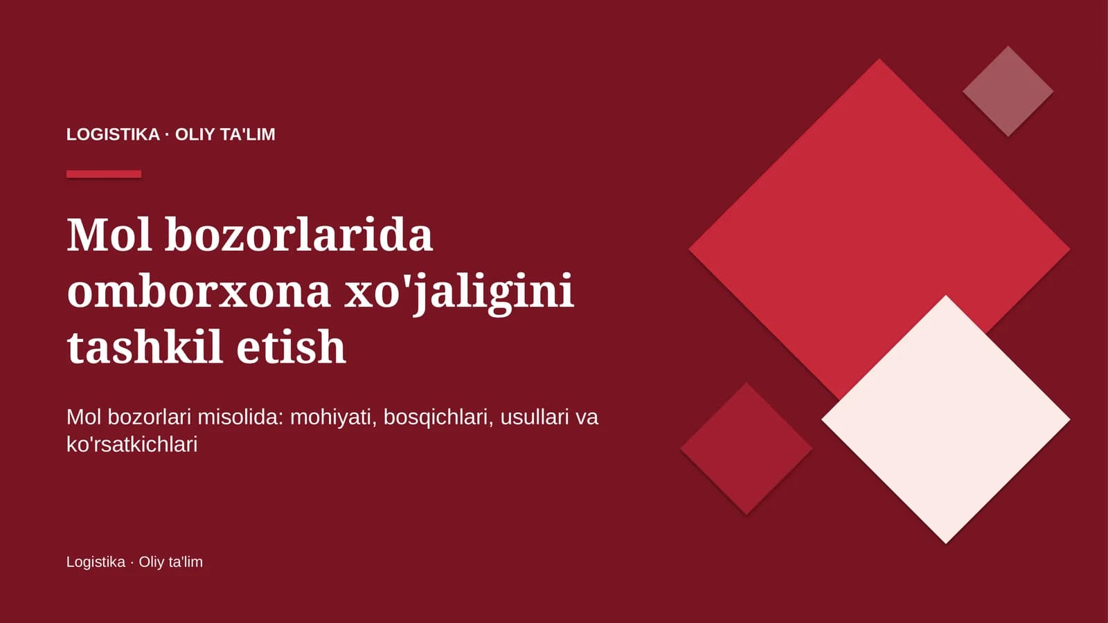 mol bozorlarida omborxona xo'jaligini tashkil etish 3980