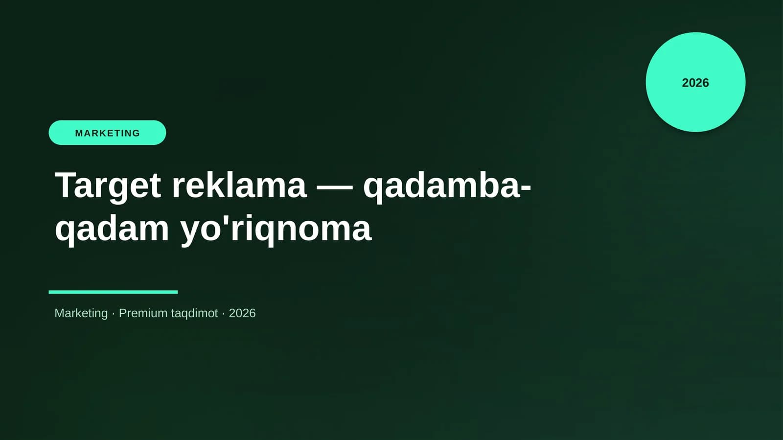 Target reklama — qadamba-qadam yo'riqnoma