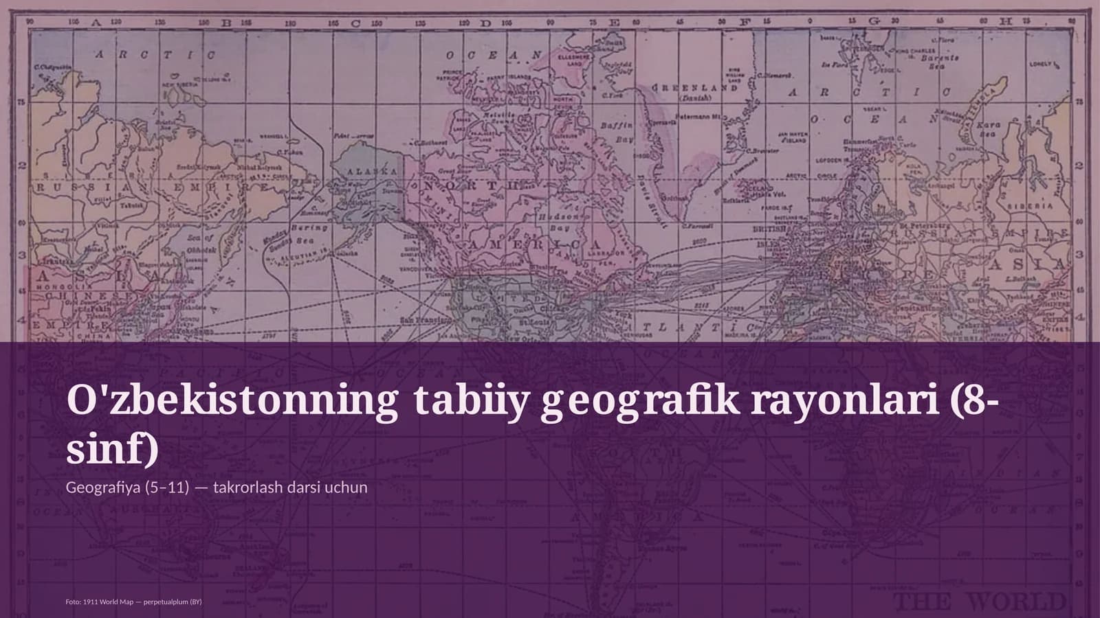 O'zbekistonning tabiiy geografik rayonlari (8-sinf)