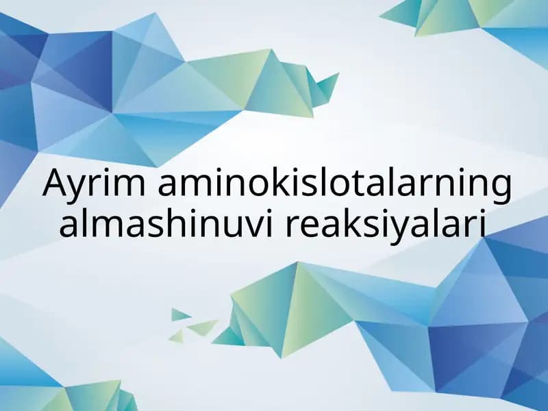 Aminokislotalarning alamshinuvireaksiyalari