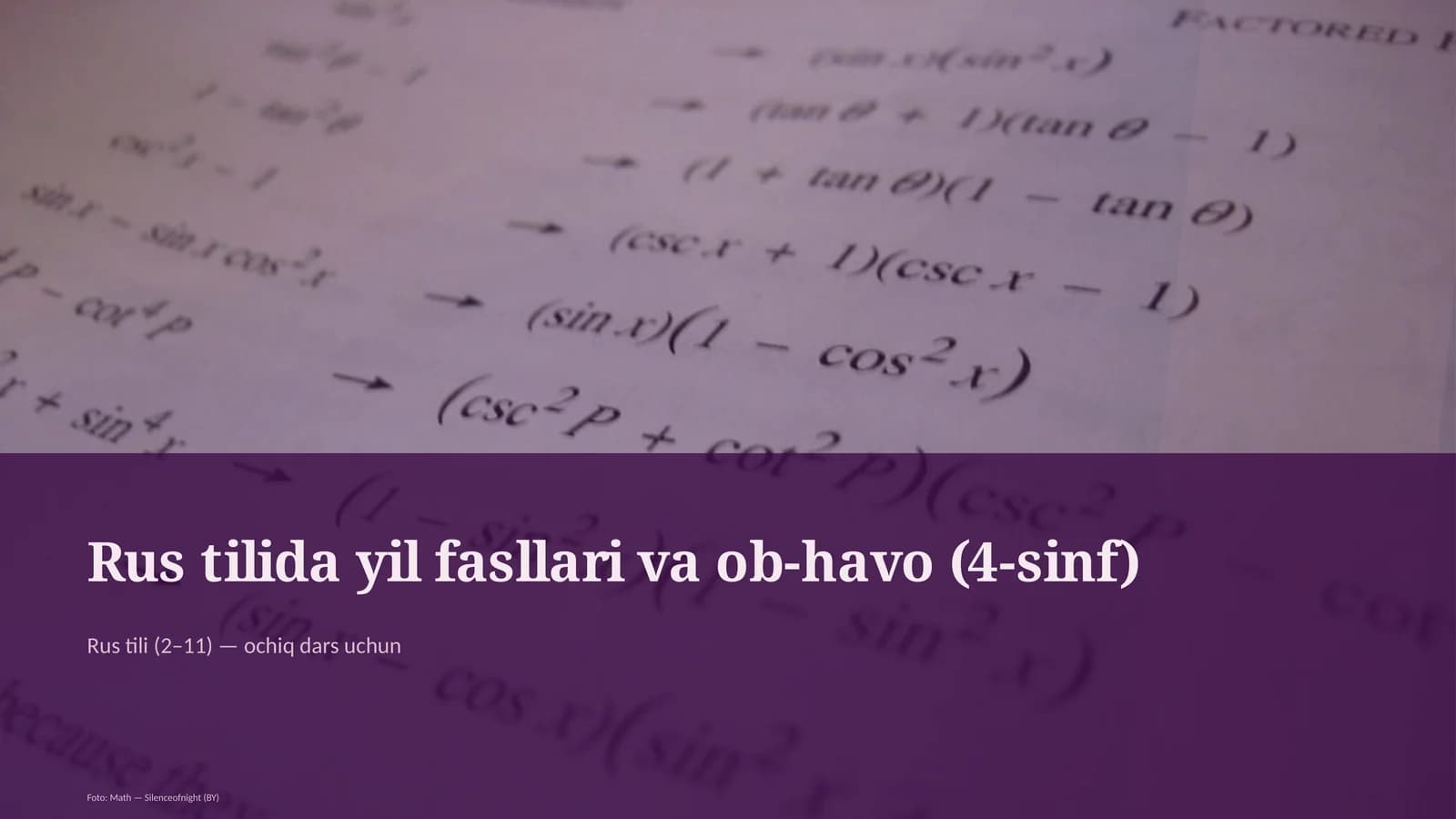 Rus tilida yil fasllari va ob-havo (4-sinf)