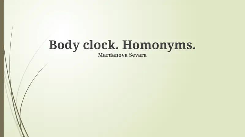 Body clock. Homonyms