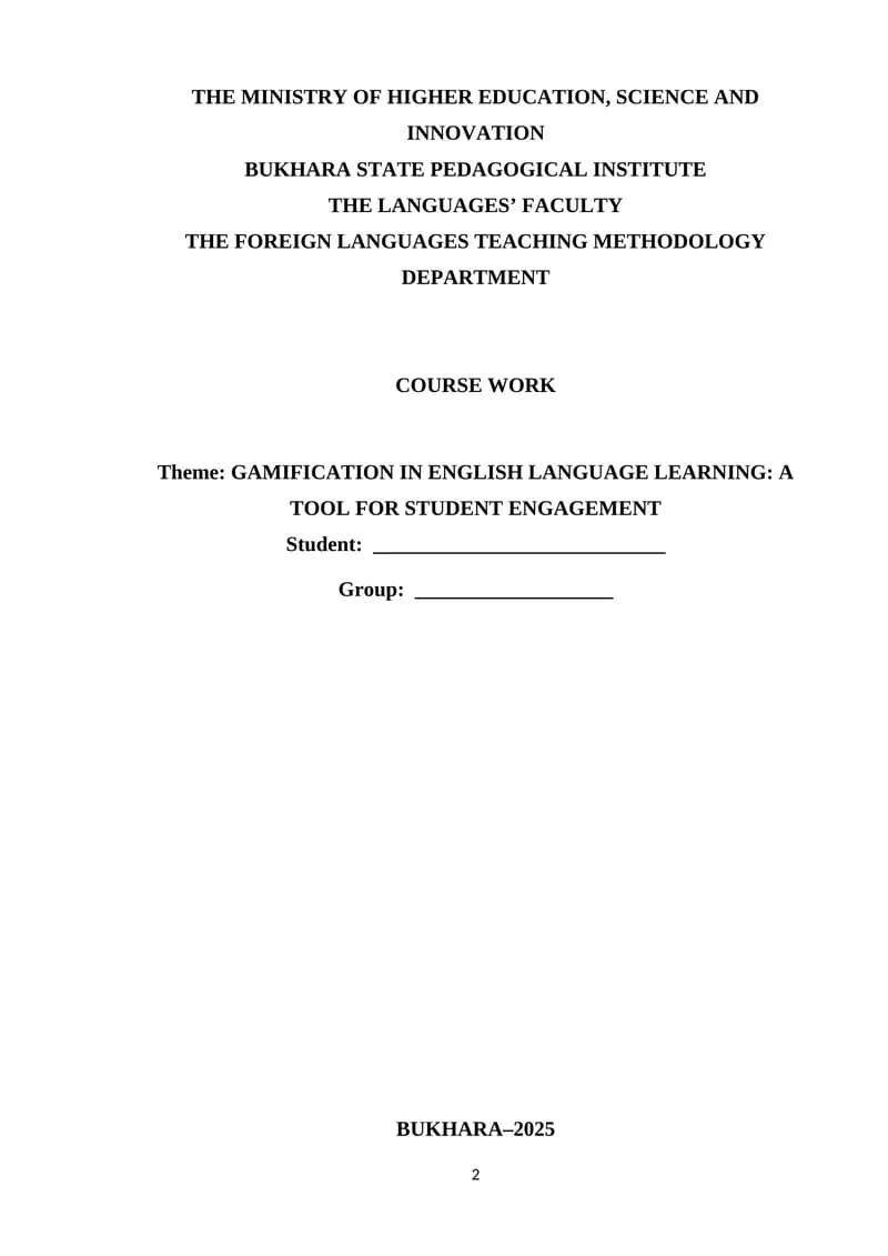 GAMIFICATION IN ENGLISH LANGUAGE LEARNING: A TOOL FOR STUDENT ENGAGEMENT