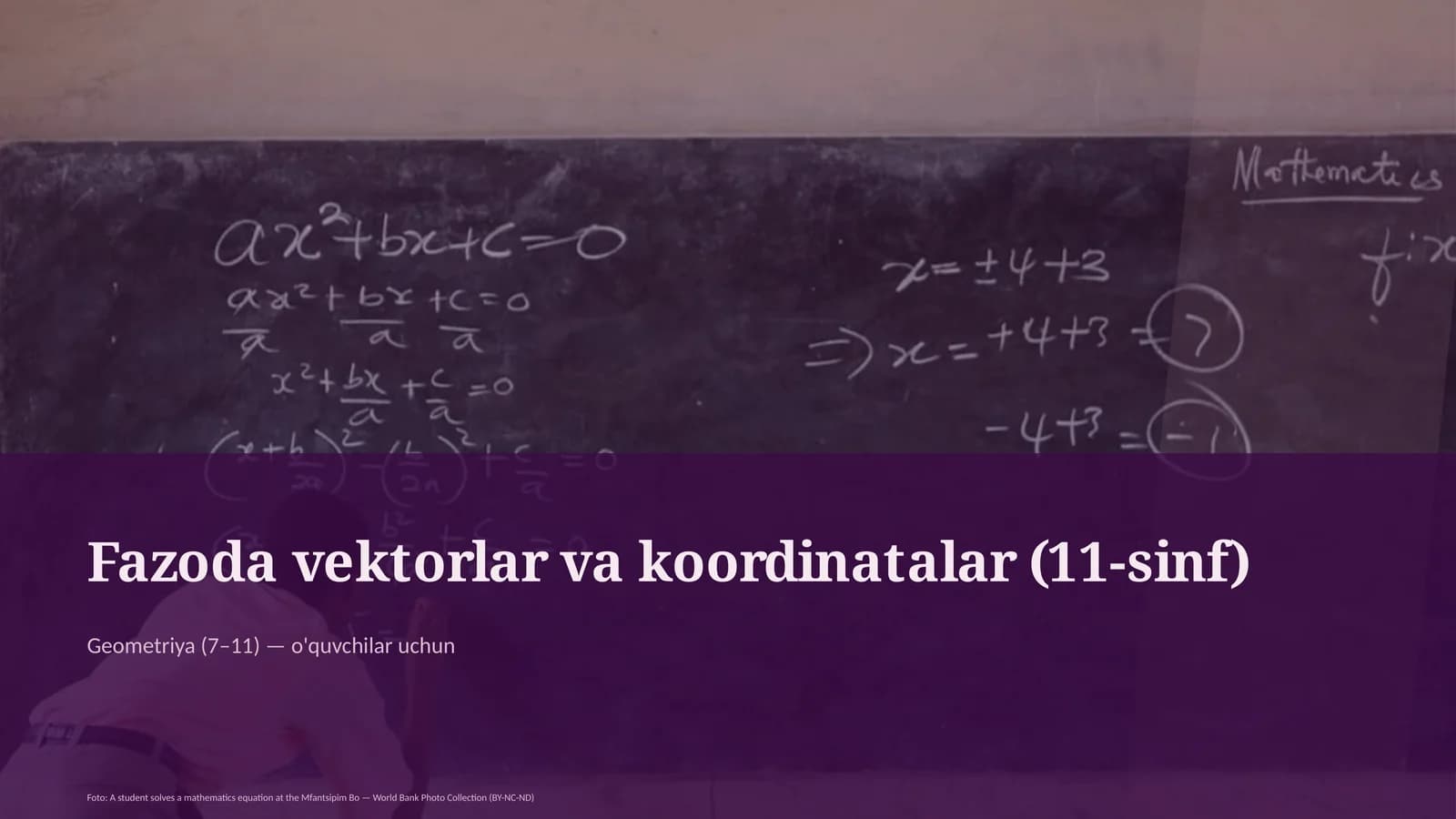 Fazoda vektorlar va koordinatalar (11-sinf)