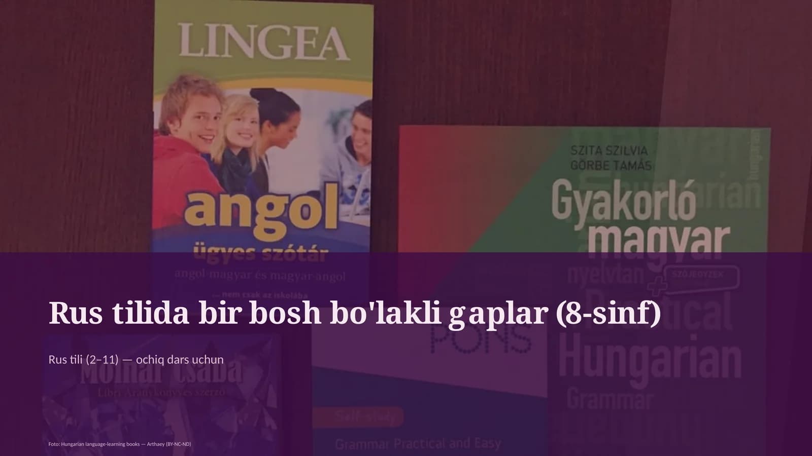 Rus tilida bir bosh bo'lakli gaplar (8-sinf)