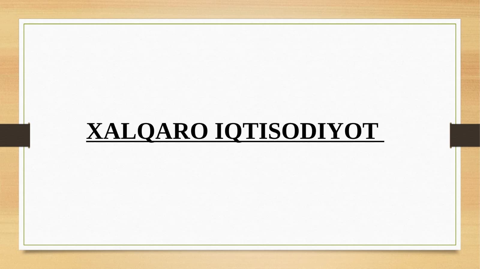 Xalqaro Iqtisodiyot