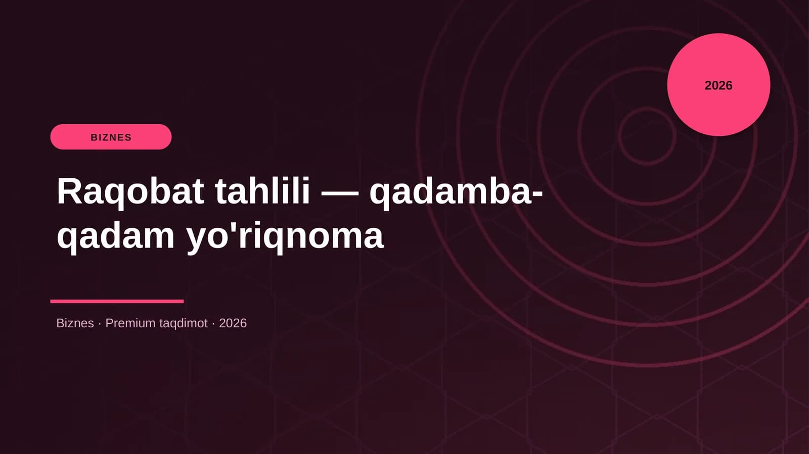 Raqobat tahlili - qadamba-qadam yo'riqnoma