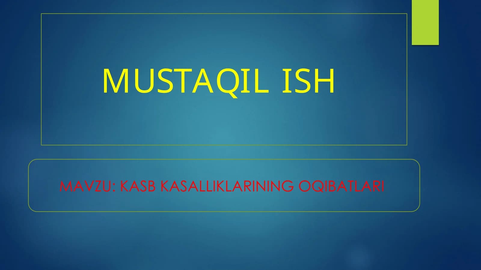 Kasb Kasalliklarining Oqibatlari