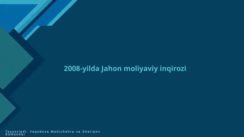 Jahonmoliyaviy inqirozi