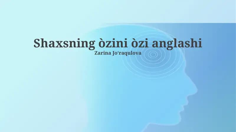 O'z-o'zini anglash