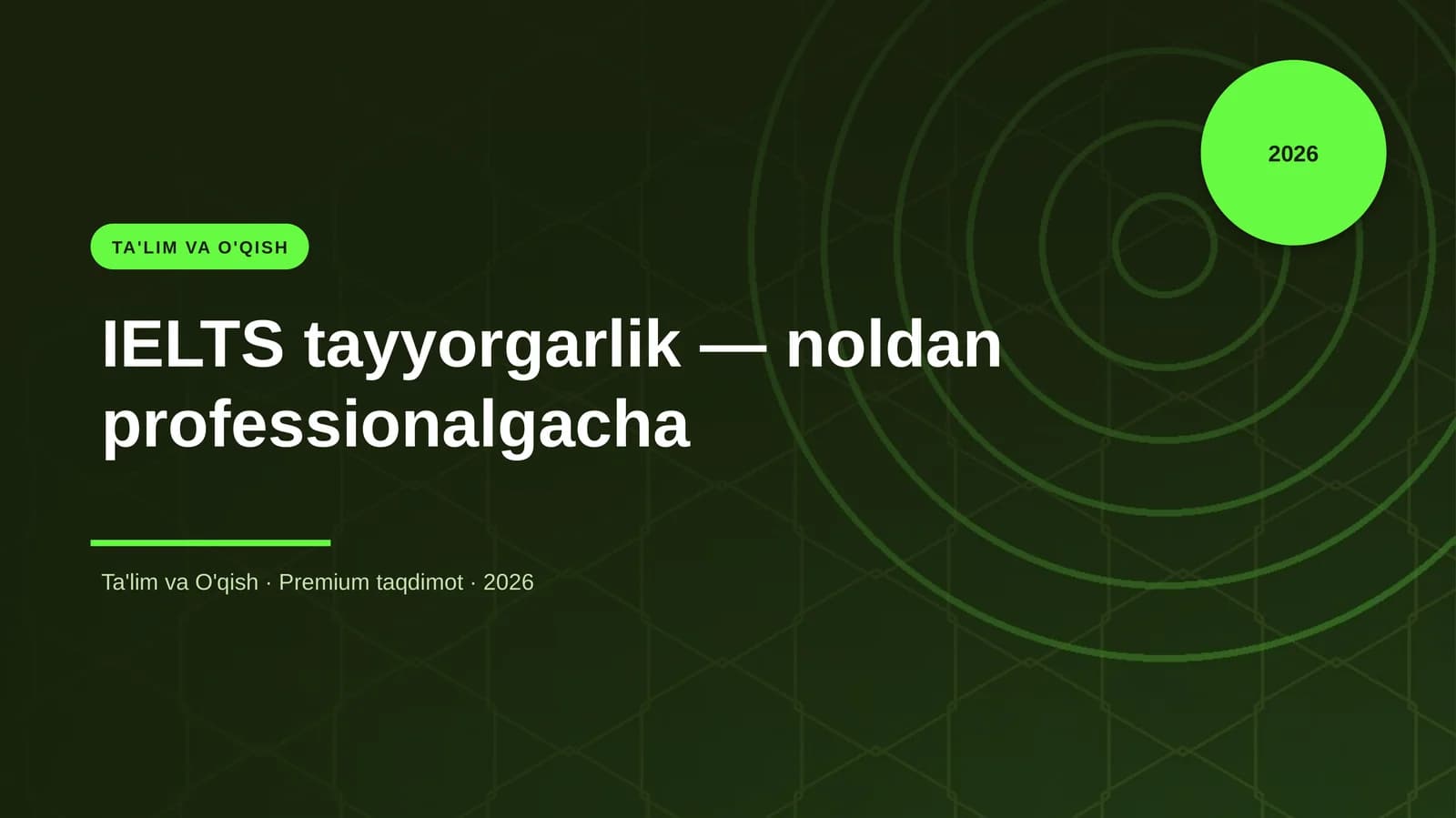 IELTS tayyorgarlik — noldan professionalgacha