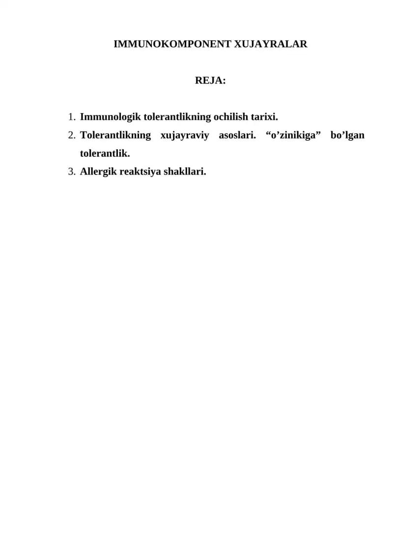 IMMUNOKOMPONENT XUJAYRALAR