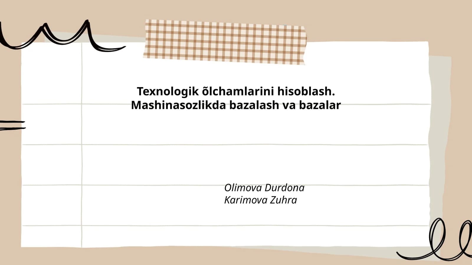Texnologik õlchamlarini hisoblash