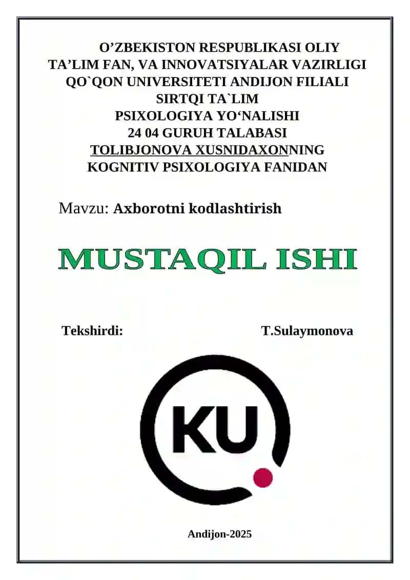 Axborotni kodlashtirish
