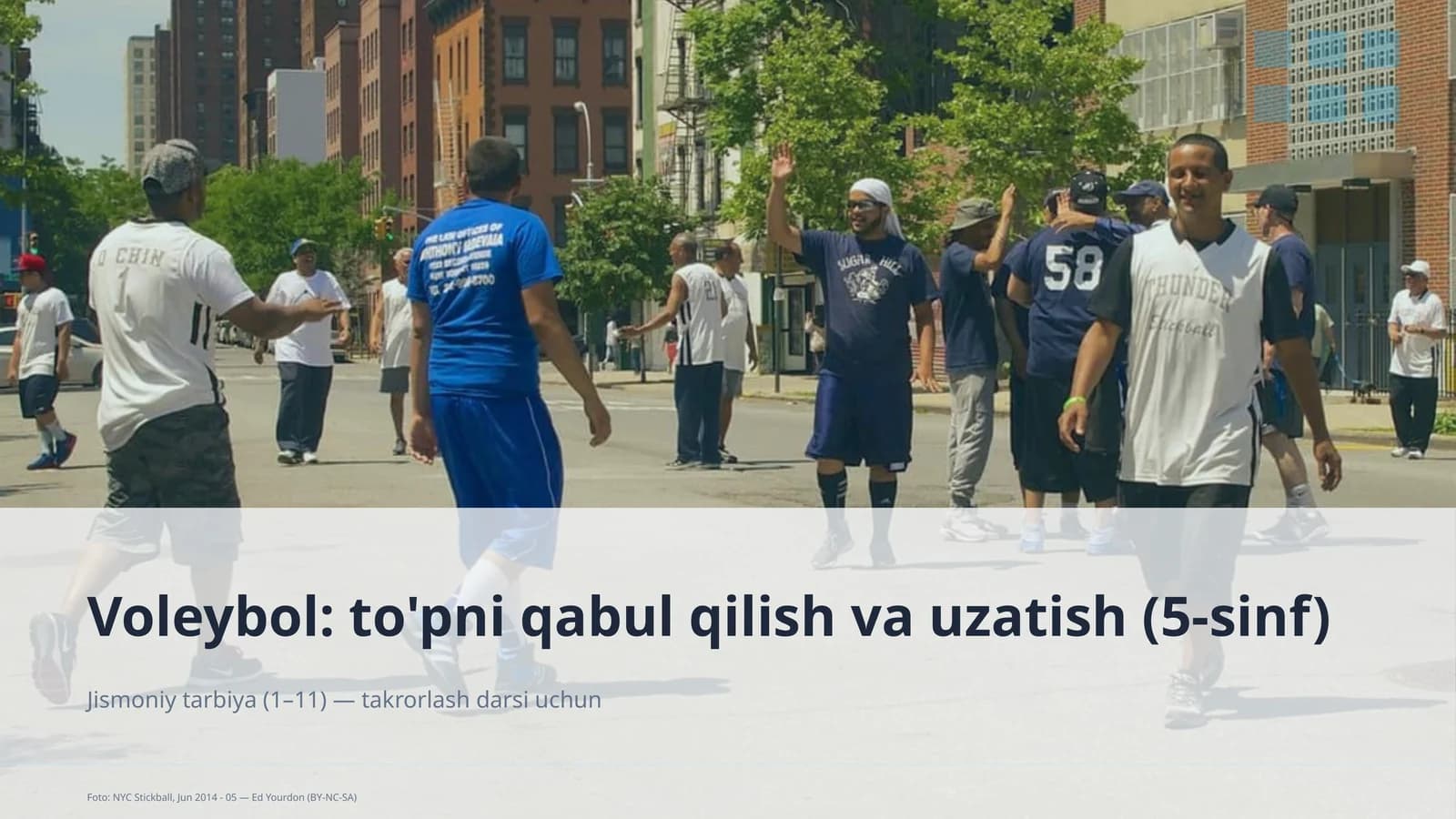 Voleybol: to'pni qabul qilish va uzatish (5-sinf)