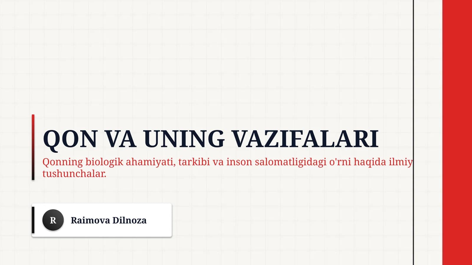 Qon va uning vazifalari