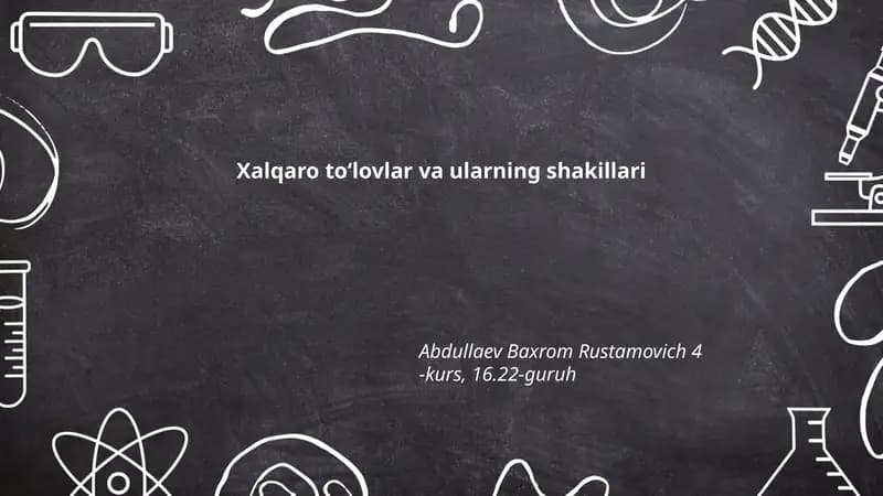 Xalqaro toʻlovlar va ularning shakillari