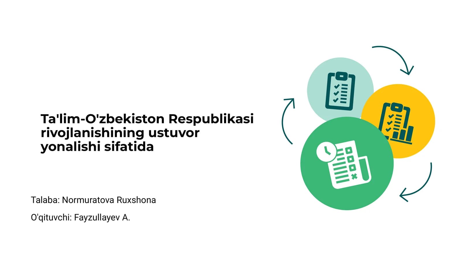 Ta'lim-O'zbekiston Respublikasi rivojlanishining ustuvor yonalishi sifatida