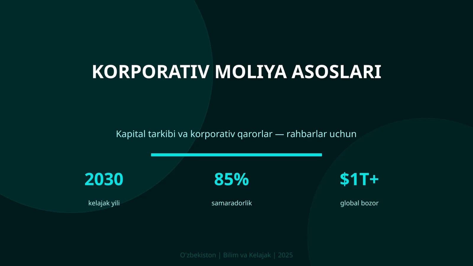 KORPORATIV MOLIYA ASOSLARI